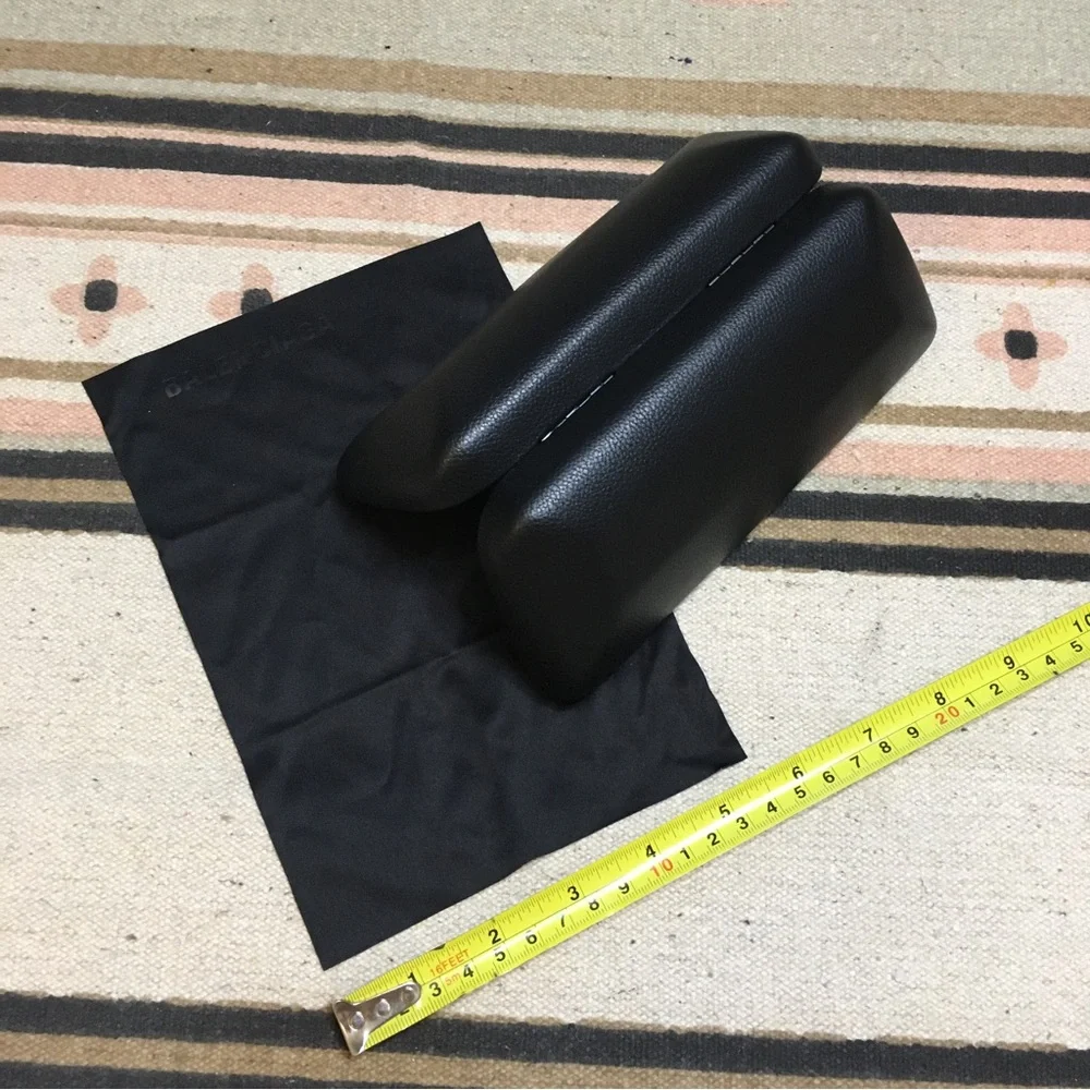 Balenciaga black on black eyeglass sunglasses case lined with shag new
